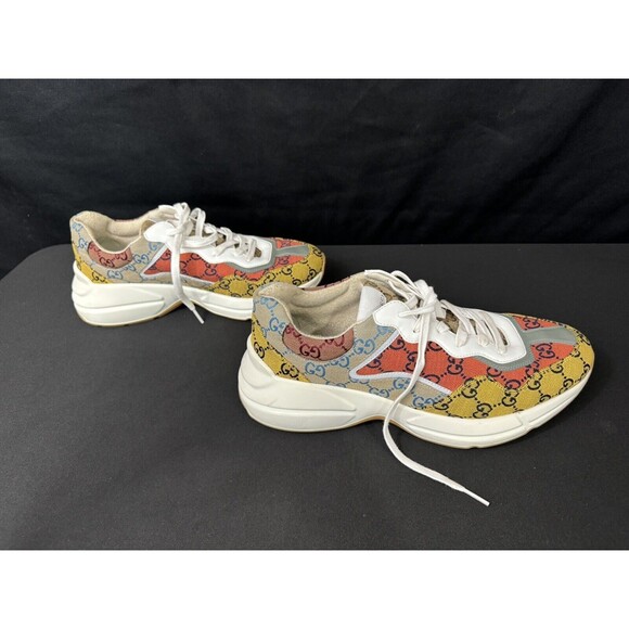 Gucci Rython Sneakers / Yellow Multi Color / Mens 11 / GG Monogram / Pre-owned - Picture 5 of 13